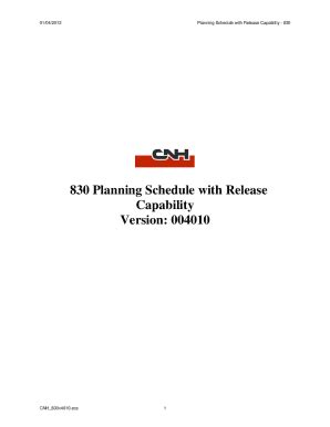Fillable Online Planning Schedule with Release Capability - 830 Fax ...