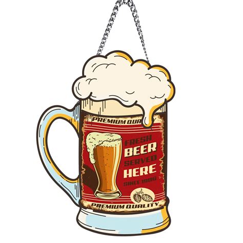 PNF Beer Mug Quote Printed Home Wall Door Sign Hanging (Wooden, 11x9 ...