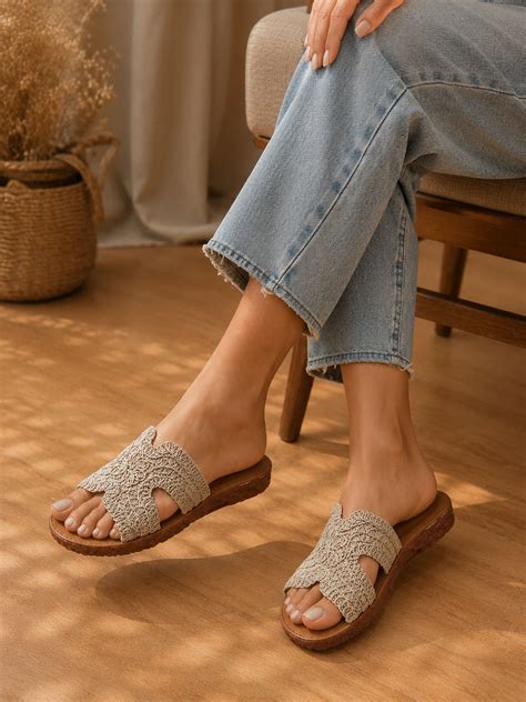 Beige Boho Comfort Flats – Sandal Stories
