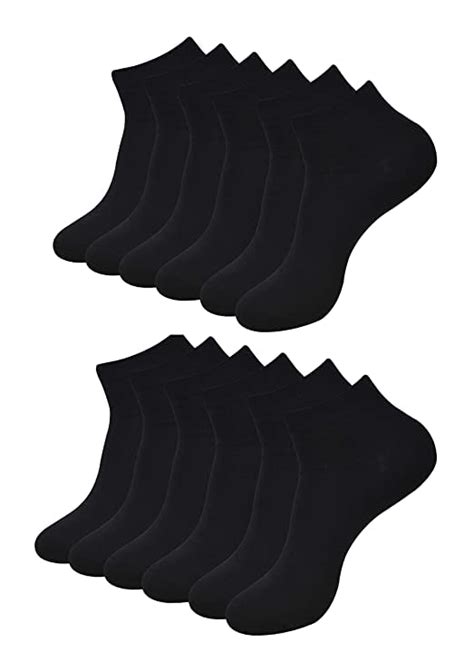 BLACK ANKLE LENGTH SOCKS FOR MEN AND WOMEN (PACK of 12 pairs) : Amazon ...