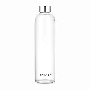Borosil Crysto Borosilicate Glass Narrow Mouth Water Bottle with ...