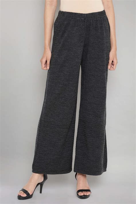 Buy Grey Knit Palazzo Pants Online for Woman | Shop for Aurelia