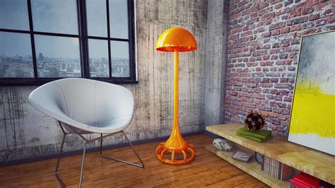 Jellyfish Orange Colourful Floor Lamp For Sale at 1stDibs