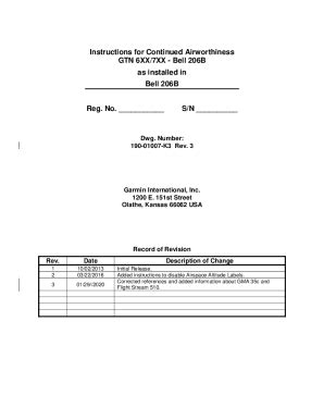 Fillable Online Instructions for Continued Airworthiness GTN 6XX/7XX ...