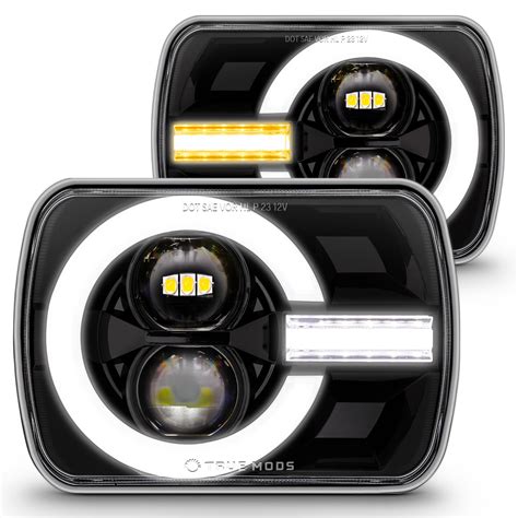 True Mods 5x7 7x6 Inch H6054 Black Led Headlights H4 | Desertcart OMAN