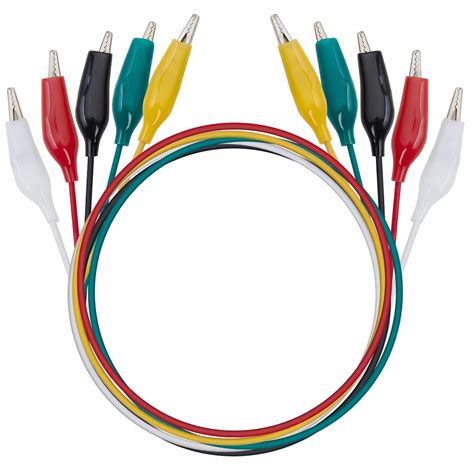 SamIdea 10 Pieces and 5 Colors Alligator Clip Test Leads, Double Ended ...