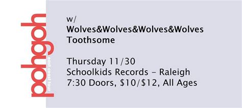 Schoolkids Records Presents Pohgoh/Wolves+Wolves+Wolves+Wolves ...