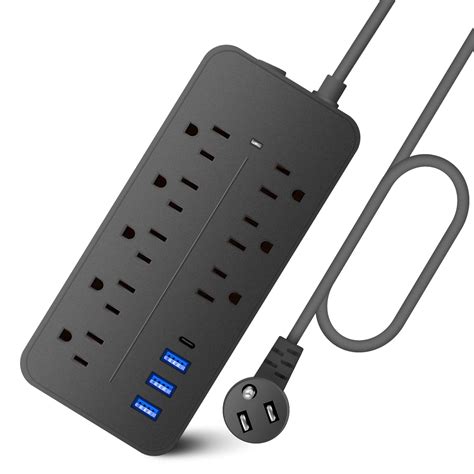 Buy Power Strip Surge Protector,8 Outlets & 3 USB Ports & 1 USB-C Port ...