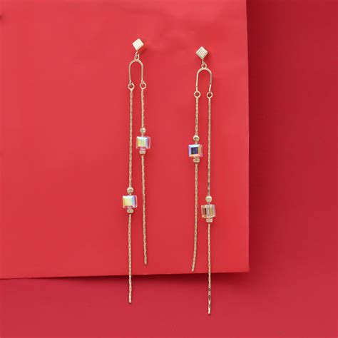 Gold Plated Hanging Color Change Cube Earrings – Eri Silvers