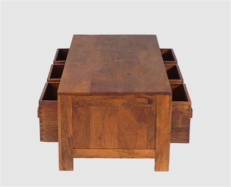 Buy Portugal Solid Wood 6 Drawers Coffee Table Online on Furniselan