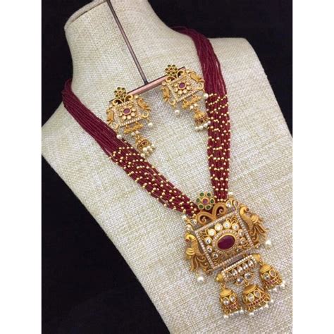 Twinkling Elite Moti Mala Ad Pendal Jewellery Set – Jagstore.in