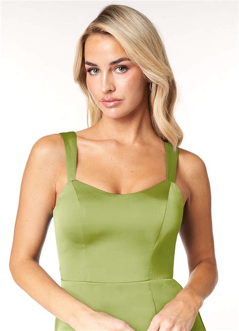 Pear Azazie Nessi Stretch Satin Dress Bridesmaid Dresses | Azazie