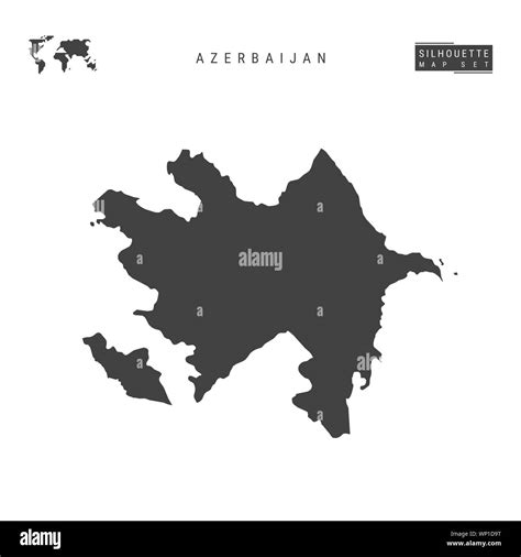 Azerbaijan Blank Map Isolated on White Background. High-Detailed Black Silhouette Map of ...