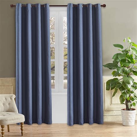 95-in Blue Indigo Room Darkening Grommet Single Curtain Panel ODYSSEY ...