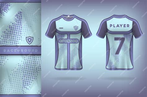 Premium Vector | Sports t-shirt template design, light blue and purple ...