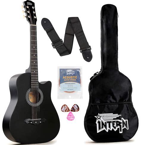Intern INT-38C Right hand Acoustic Guitar Kit, With Bag, Strings, Pick ...
