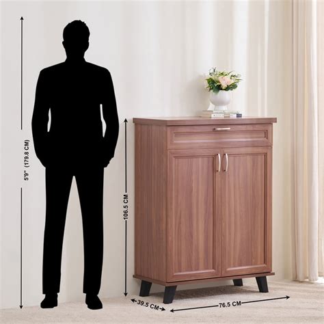 Buy Helios Alton 12 Pairs Shoe Cabinet with Drawer - Walnut from Alton ...