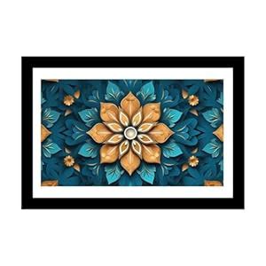 DEKORSTATION Colorful Design with Gold Flower Mandala Wall Decor Art ...