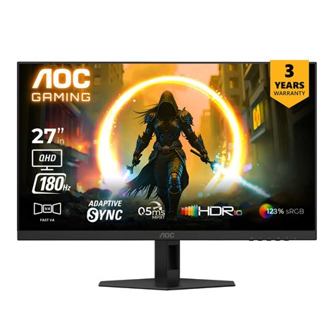 AOC CQ27G4 27"QHD 1500R Curved Gaming Monitor, 180Hz,0.5ms MPRT, HDR10 ...