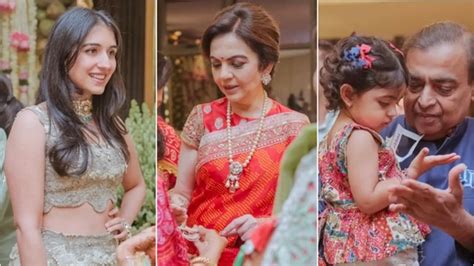 Nita and Mukesh Ambani attend wedding with little Veda in ethnic looks ...