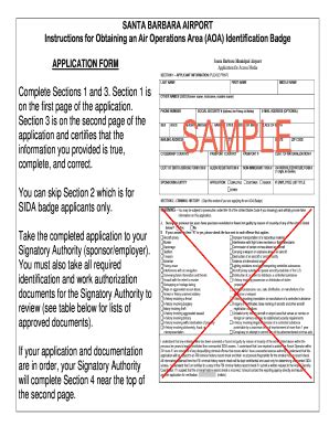 Fillable Online Instructions for Obtaining an Air Operations Area (AOA ...