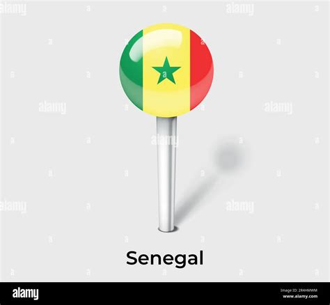Senegal country flag pin map marker Stock Vector Image & Art - Alamy
