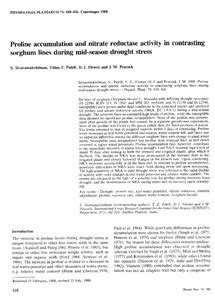 Proline accumulation and nitrate reductase activity in contrasting ...