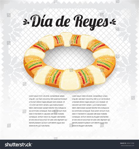 Three Kings Day Rosca De Reyes Stock Vector (Royalty Free) 349413788