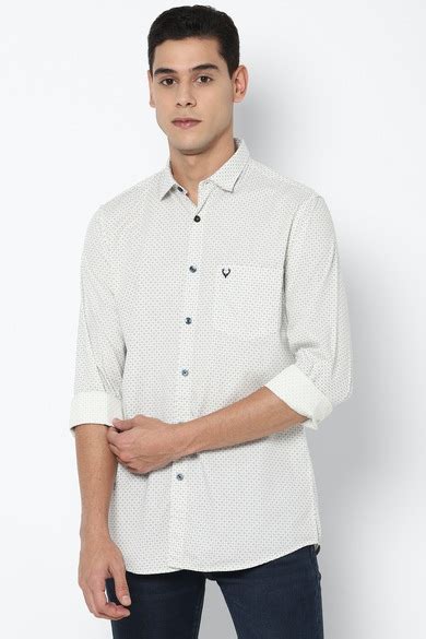 Buy Men White Regular Fit Print Full Sleeves Casual Shirts Online ...