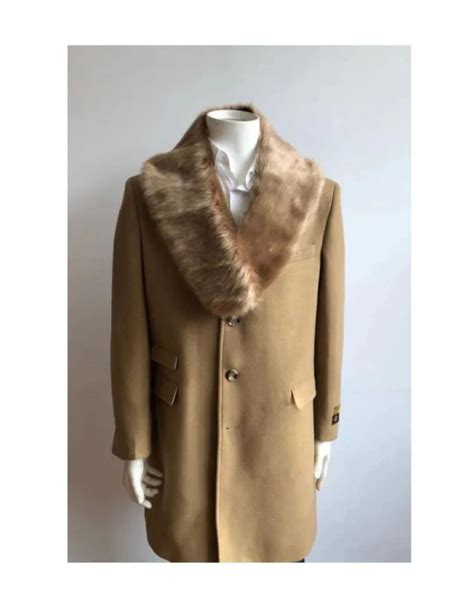Coat Men's Driving Coat - Men's Car coat - Dark Tan Wool Coat