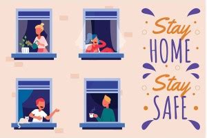 Coronavirus Sticker Poster- Covid 19 Precautions-Stay Home Stay Safe ...