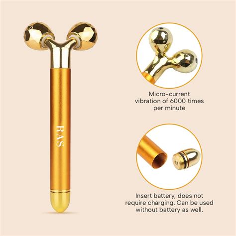 24k Gold Y-Shape 3D Electric Face & Body Massager – RAS Luxury Skincare
