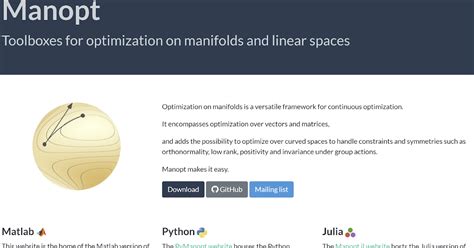 Image result for Manopt Library Python