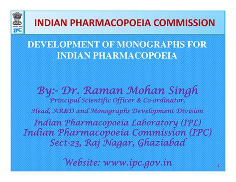 Ipc - Ip book - INDIANINDIAN PHARMACOPOEIAPHARMACOPOEIA ...