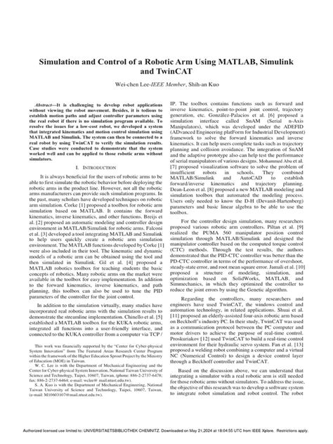 Robotic Arms Using MATLAB 的图像结果