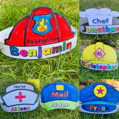 Community Helpers Hats Editable Name Crowns - Community Helpers Week ...