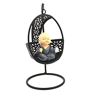 Buy Deep Ganesh Arts Buddha Baby Monk Sitting on Swing Chair Resin ...