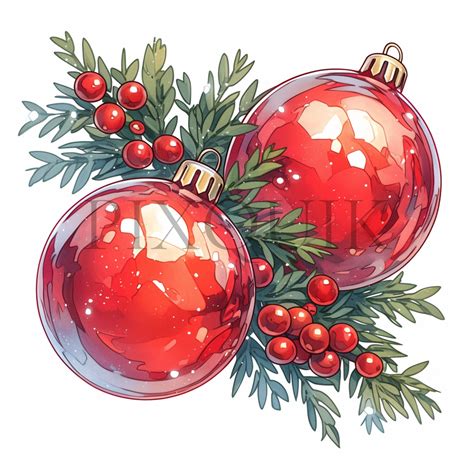 Holiday Baubles Clipart Christmas Bauble Art | Holiday Ornament ...