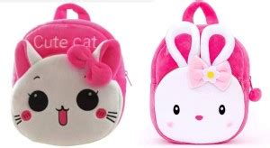 Fangsu kids School Bag / Soft Plush Bag/Soft Toys (Rabbit & Cute Cat) 8 ...