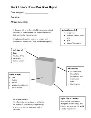Black History Cereal Box Book Report - Fill and Sign Printable Template ...