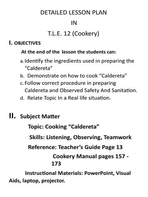 Image result for Cooking Activity Lesson Plan