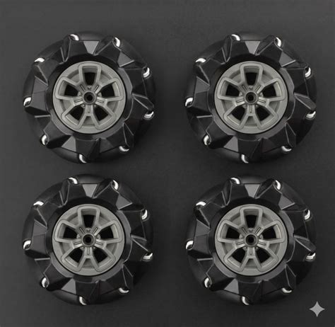 97mm Mecanum Wheels Set (Left + Right) (4 Wheels) with Metal Coupling ...