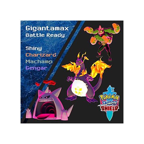 Buy Shiny Gigantamax Charizard, Gengar, Machamp for Sword and Shield ...