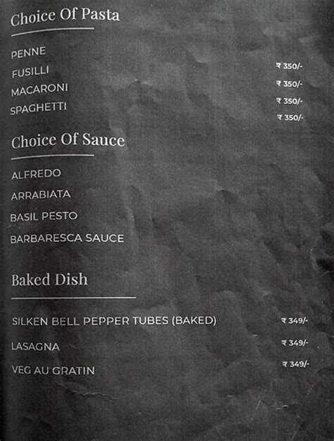 Menu at Restaurant, Pune, Cru Mall