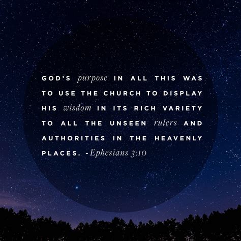 Ephesians 3 10 his intent was that now through the church the manifold ...