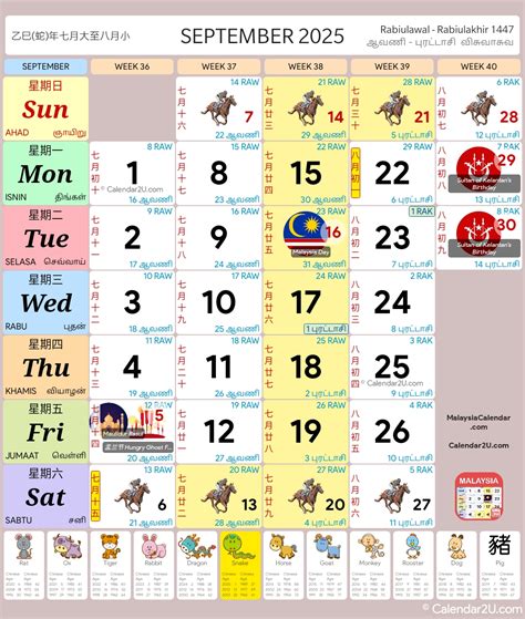 马来西亚2025年月历(2025/2026 届学校假期) - 大马月历
