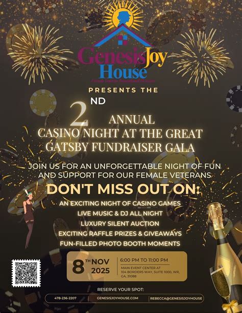 2nd Annual Casino Night at the Great Gatsby, The Main Event, Warner ...