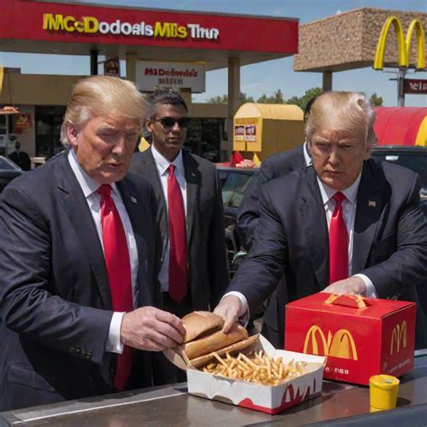 Donald Trump Enjoys Fast Food at McDonald's Drive-Thru with a Twist