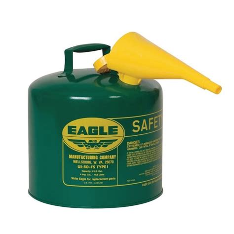 Eagle Mfg 5 gal Green Galvanized Steel Type I Safety Can Oil UI50FSG | Zoro