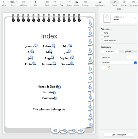 Editable Keynote file for portrait orientation digital planner - hyper ...